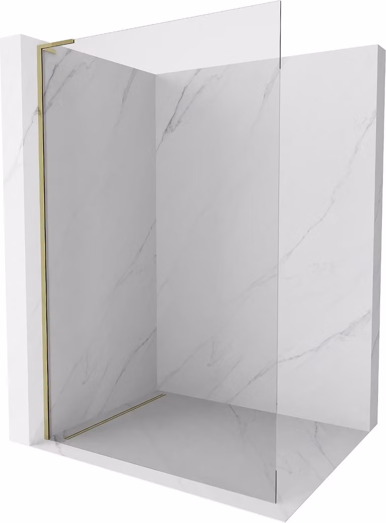 Mexen Kioto L parete doccia walk-in 100 x 200 cm, trasparente, oro - 800-100-103-50-00