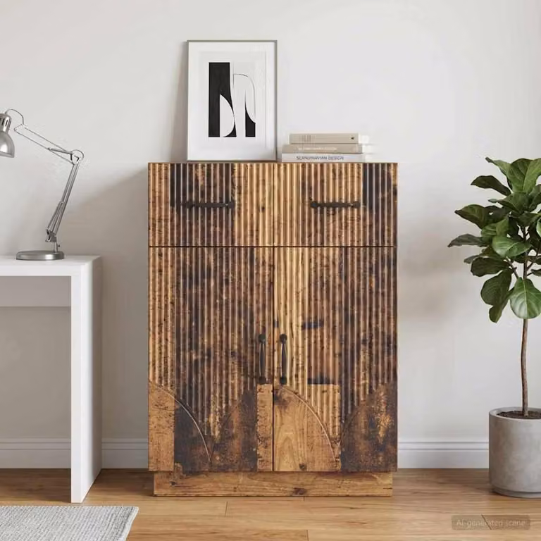 Credenza moderna vidaXL in legno ingegnerizzato color marrone, L 66 x P 34,5 x H 87 cm