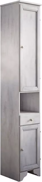 Colonna per Mobile da Bagno Stile Shabby Chic Classico Armadio Alto Grigio