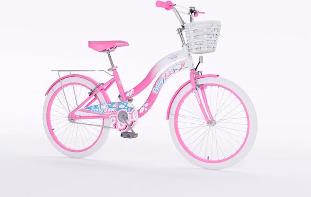Bicicletta Patty Love per bambine con cestino e portapacchi, colore rosa
