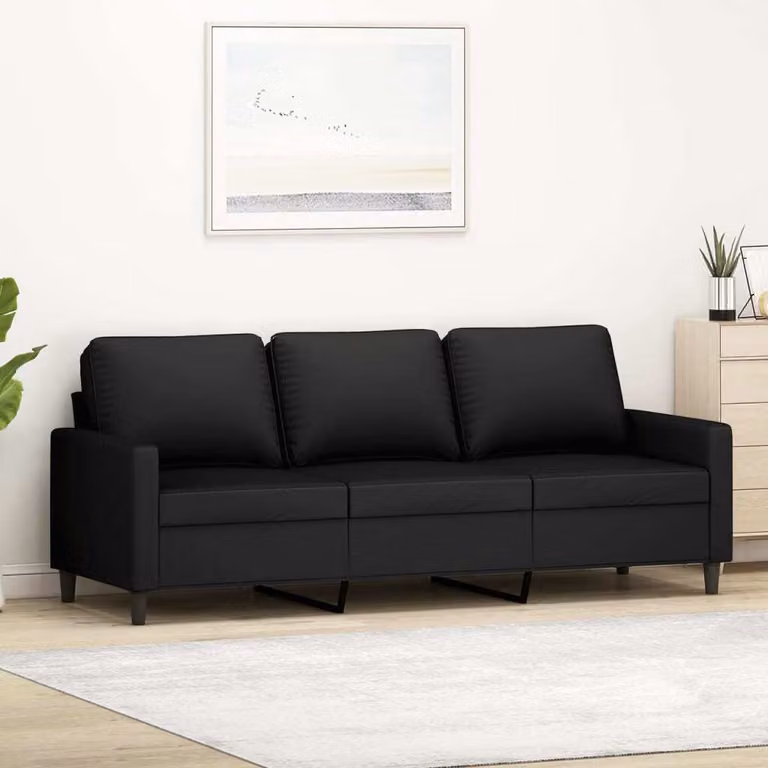 Maison Exclusive - Divano a 3 posti nero 180 cm velluto
