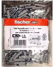 Set di 100 tasselli in nylon Fischer con vite da 5 mm colore bianco – 1