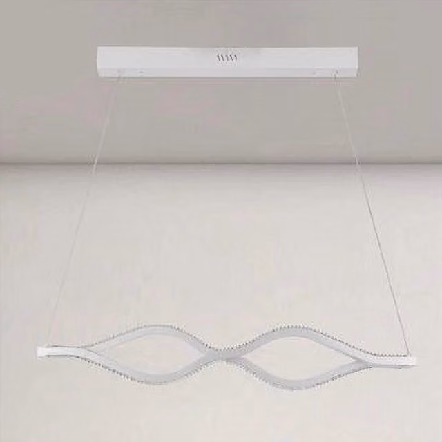 Trade Shop - Lampadario A Sospensione Led 58 W Onda Infinito Cristallo Ondulato Bianco 32125 -
