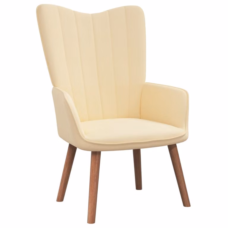 The Living Store Relaxsessel Cremeweiß Samt