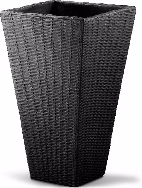 Fioriera Deuba® in plastica effetto polyrattan colore antracite e marrone L: 70 cm, P: 40 cm, H: 40 cm
