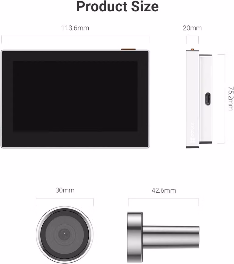Telecamera di sicurezza esterna - Telecamera IP wireless - Citofono con videocamera - Videocitofono con angolo di visione ampio di 146°