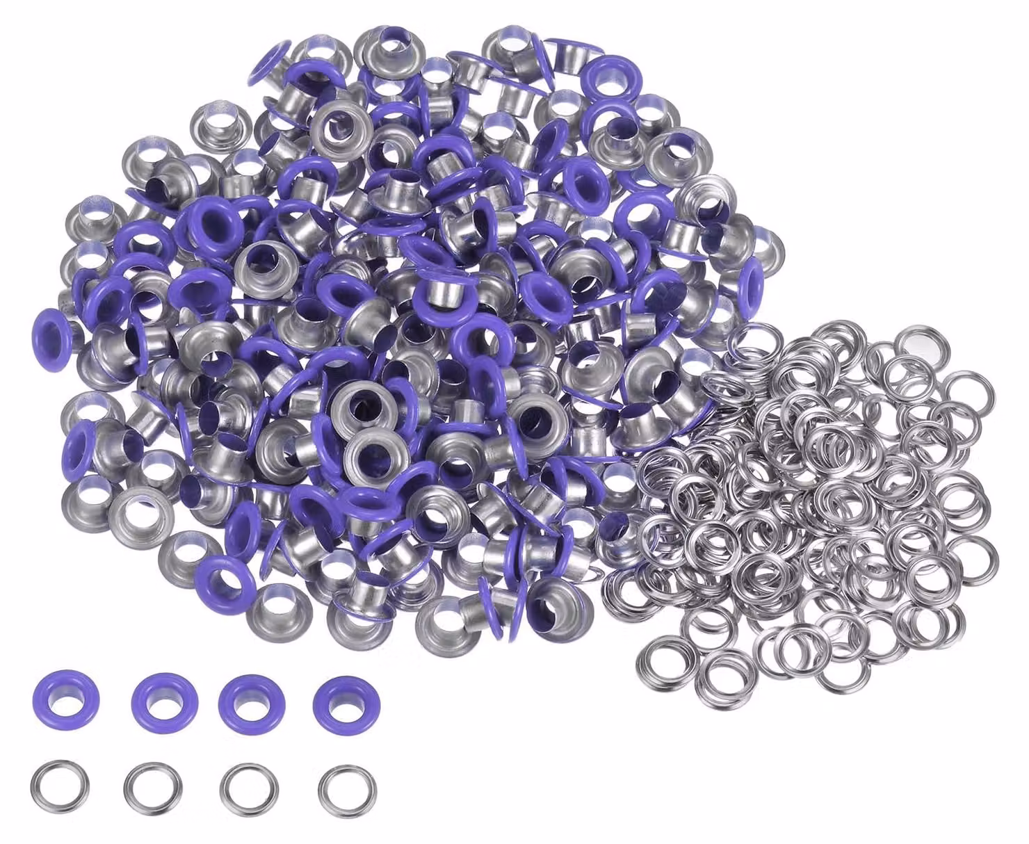 Set di bulloni metallici, 300 pezzi, 5 mm, color viola, con rondelle