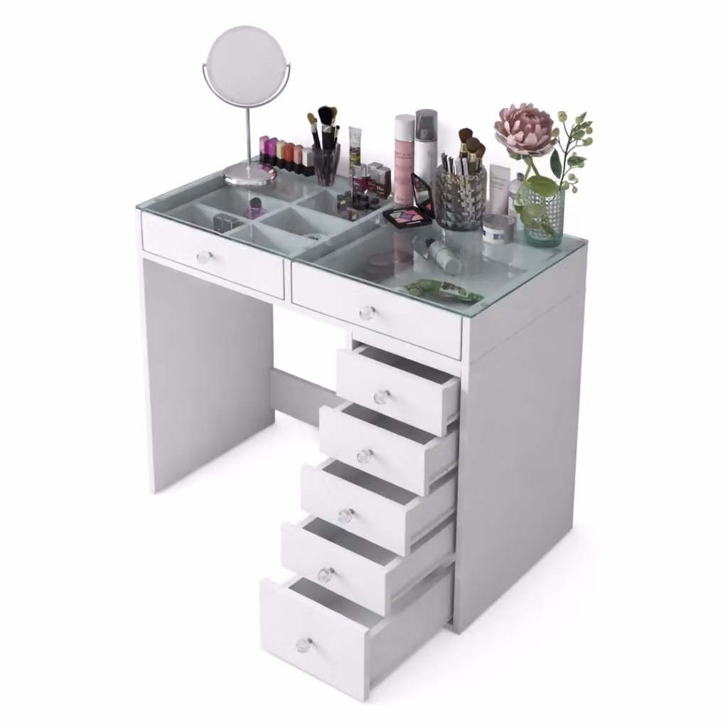 Consolle Aldhibah in legno nobilitato bianco L 90 x P 44,5 x H 79,8 cm – 2
