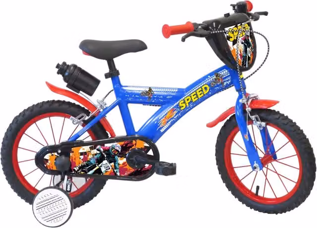 Bicicletta per bambini SCH SPEED 14 pollici in metallo con campanello, adatta per età 4-6 anni e altezza 100-120 cm – 1