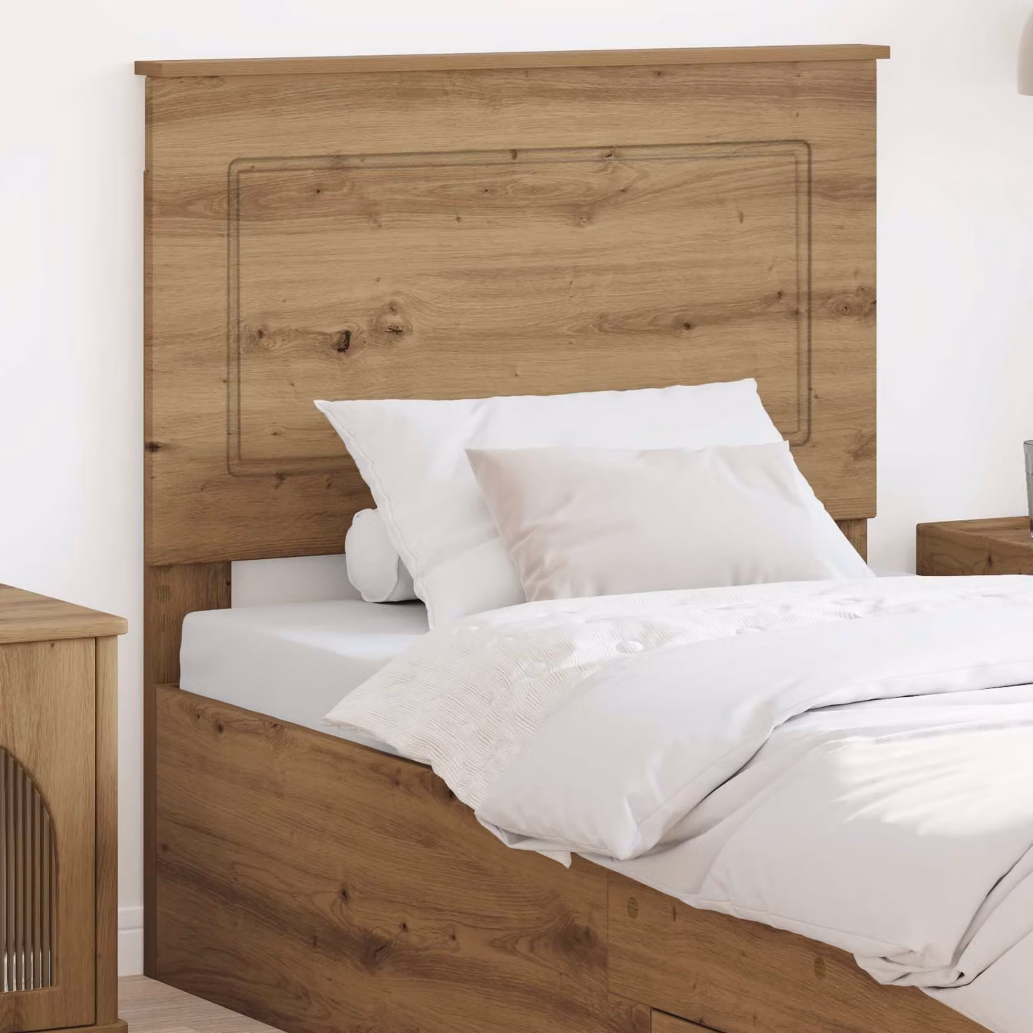 Testiera per letto vidaXL in legno ingegnerizzato Rovere, colore marrone, stile minimalista