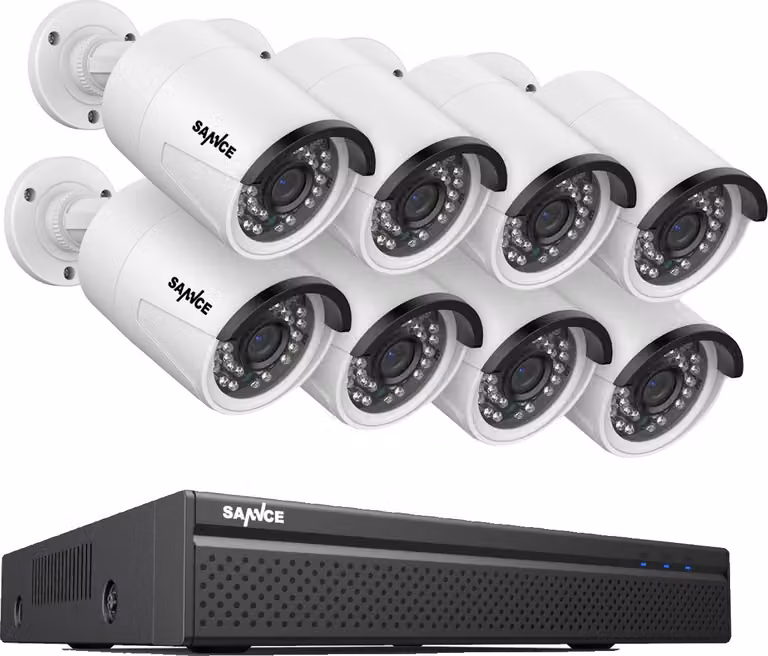 Sistema di videosorveglianza SANNCE, risoluzione 8MP, telecamere IP POE, I51FQ08, 2T