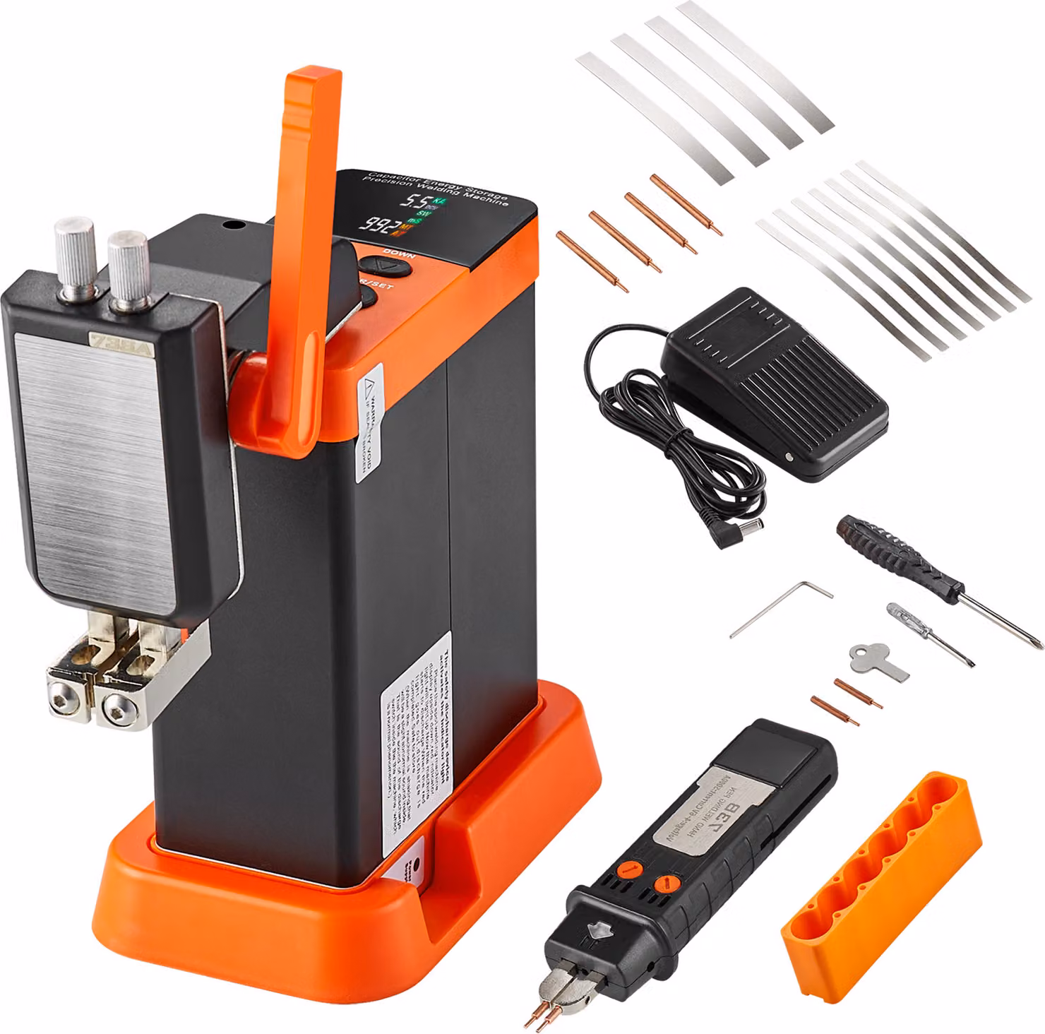 Saldatrice a batteria SucceBuy – 14,5 kW. Adatta per materiale in nichel puro con uno spessore compreso tra 0,1 e 0,3 mm.