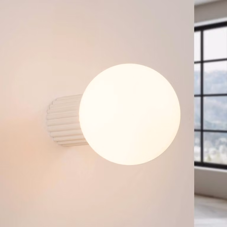 Applique da parete ORBI SOLLUX LIGHTING, dimmerabile, Crema / Ambra, Bagno, Alluminio, Applique