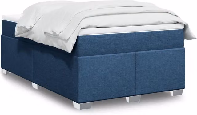 Letto Ibrido vidaXL con Giroletto a Molle e Materasso Blu e Bianco L/P: 120 x 200 cm – 1