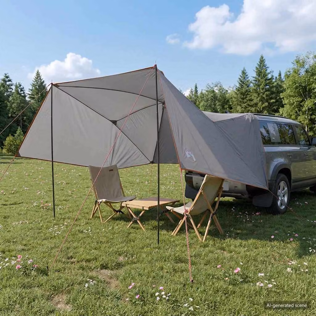 Tenda da auto vidaXL Grigio e arancione L: 308 cm, P: 215 cm, H: 220 cm