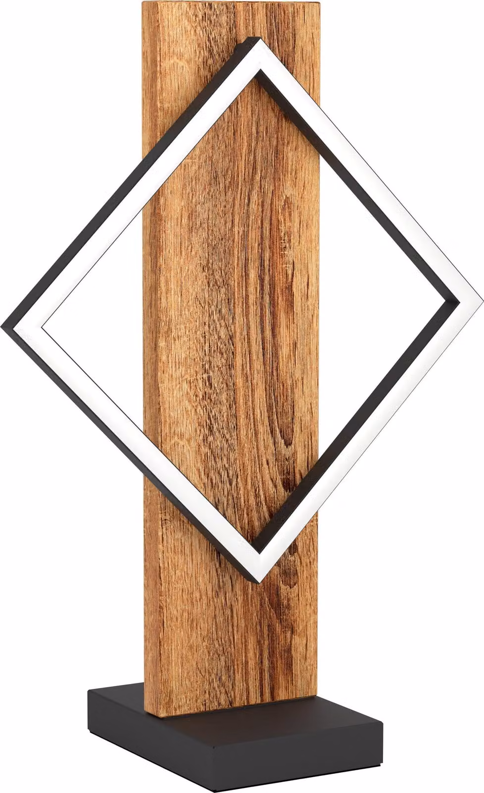 Lampada da tavolo LED EGLO Boyal, lampada da tavolo con travi in legno, lampada da comodino in legno rustico, lampada da comodino certificata bianco caldo, 42,5
