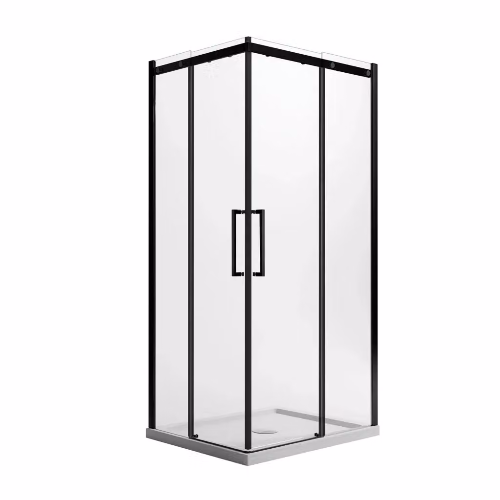 Box Doccia Rettangolare IDRALITE Prime Bla Corner con Vetro Trasparente da 8 mm e Trattamento EasyClean, Colore Nero, L: 110 cm, P: 100 cm, H: 198 cm, Apertura a Destra – 2