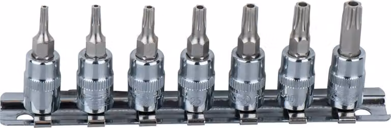 KS TOOLS 1/4" CHROMEplus set di bussole Torx 7 pz. TB10-TB40 - 918.1460