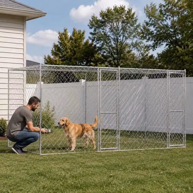 Dog Cage Silver 400 X 200 X 200 Cm Galvanized Steel