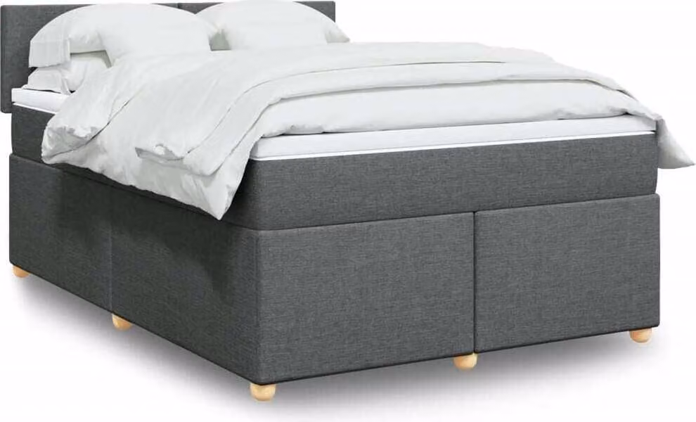 Maison Exclusive - Giroletto a Molle con Materasso Grigio Scuro 160x200 cm Tessuto