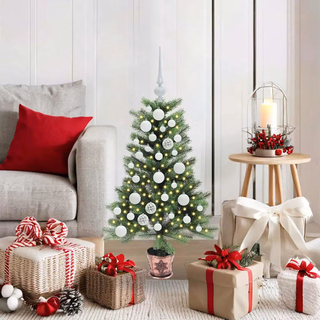 vidaXL Albero di Natale con 150 LED con supporto Verde 90 cm PE