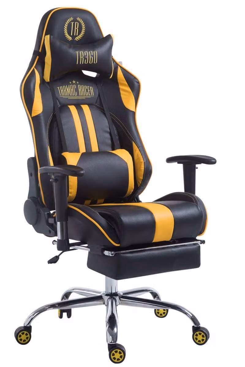 Sedia da ufficio Limit racing con poggiapiedi nero/giallo