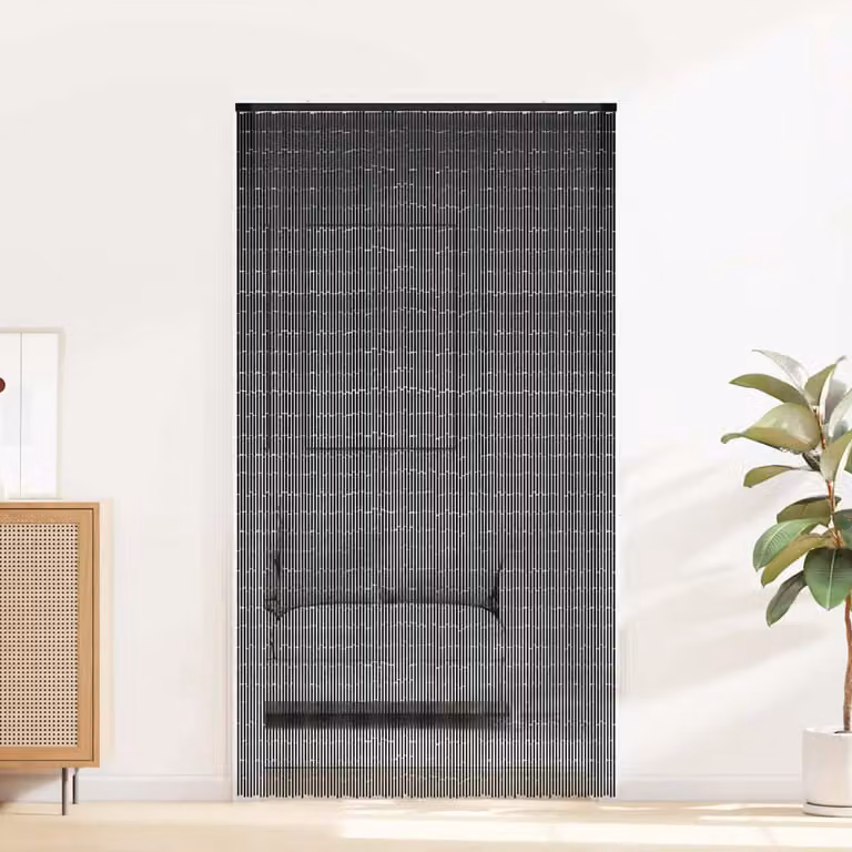 vidaXL Tenda Antimosche per Porte Grigio Scuro 120x220 cm Bambù