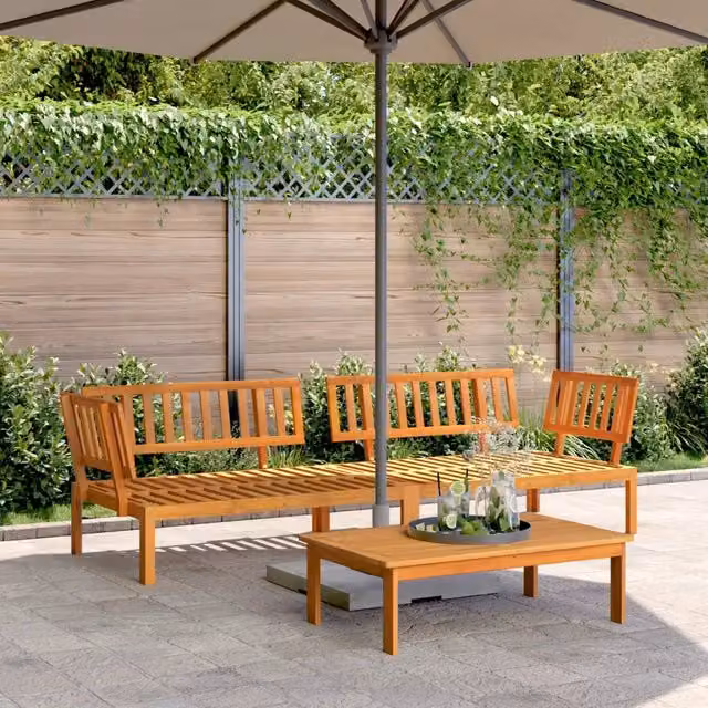 Divani Angolari Pallet da Giardino 2pz Legno Massello di Acacia 3209432
