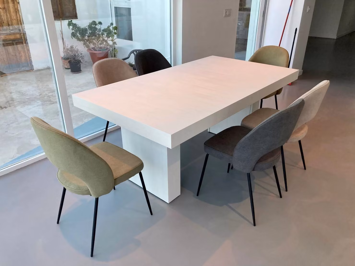 Tavolo rettangolare estensibile Mobili 2G in MDF nobilitato bianco consumato L: 180 cm, P: 100 cm, H: 76 cm, apertura fino a 480 cm – 3