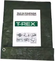 Telo Occhiellato T-REX in Plastica Verde con Angoli Rinforzati 10 m x 15 m