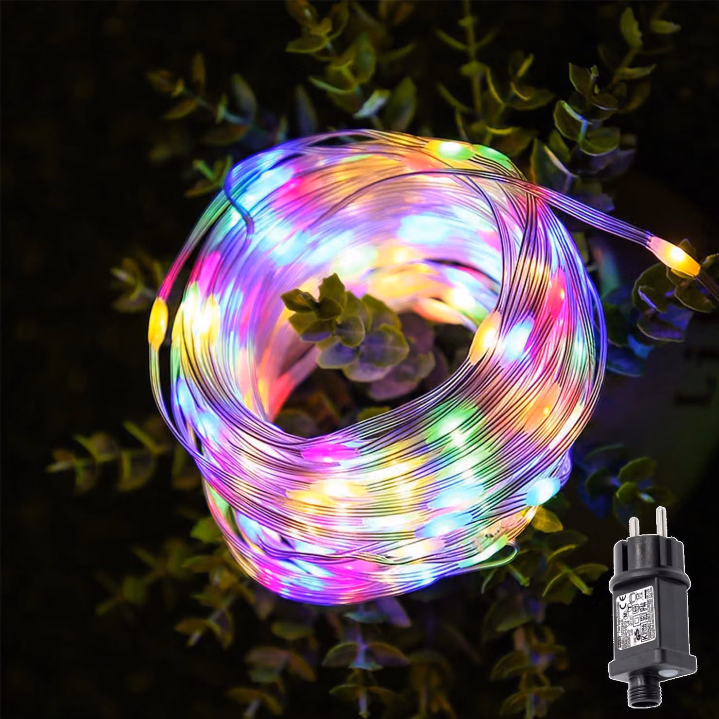 Catena luminosa a LED, 30 metri, 300 LED colorati, 8 modalità, impermeabile, con timer