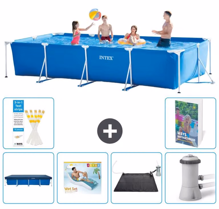 Piscina fuori terra rettangolare - 450x220x84 cm - Struttura in 5 parti, modello S45