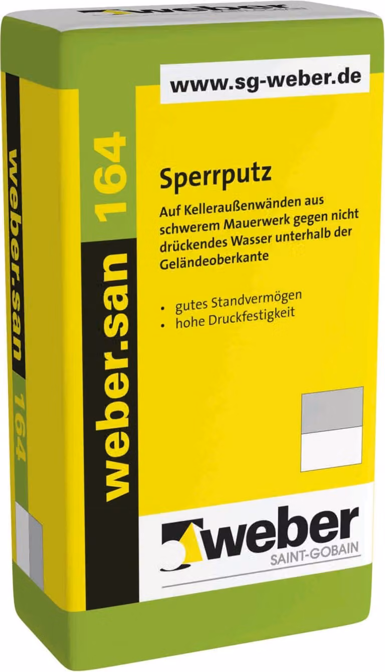 weber.san 164 Sperrputz, Sperr- Dichtungs- und Egalisierungsputz 25kg