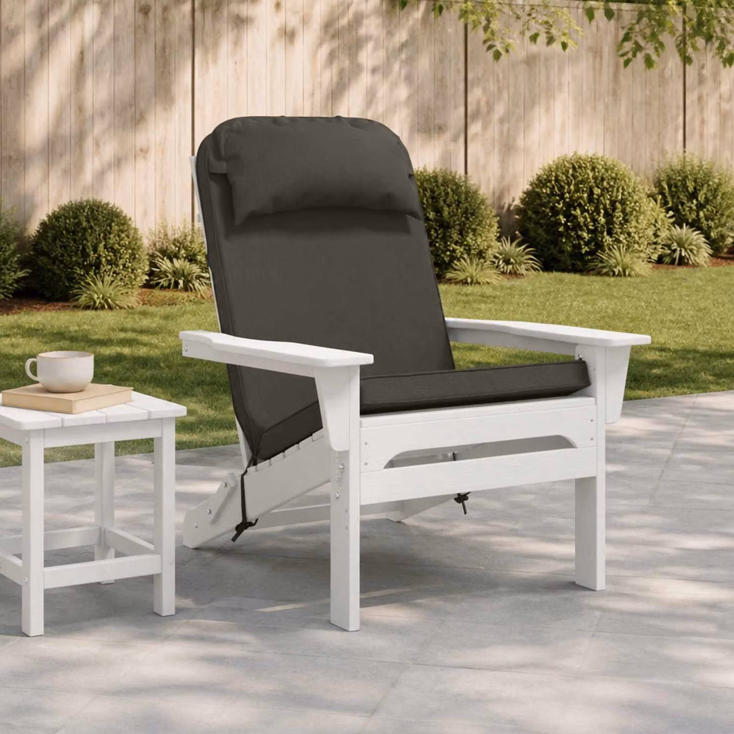 vidaXL Cuscino per Lounger Sole in Poliestere Antracite con Rivestimento Rimovibile e Resistente ai Raggi UV