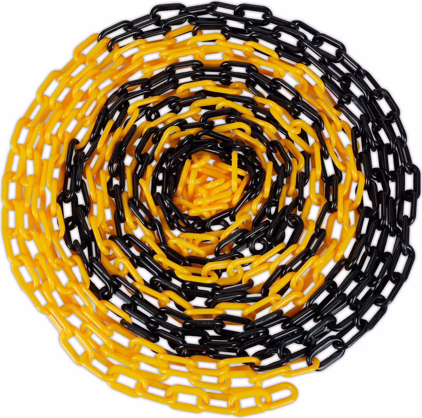 Catena di delimitazione Relaxdays, 50 m, in plastica, per cantieri, parcheggi, code, catena in plastica, nero/giallo