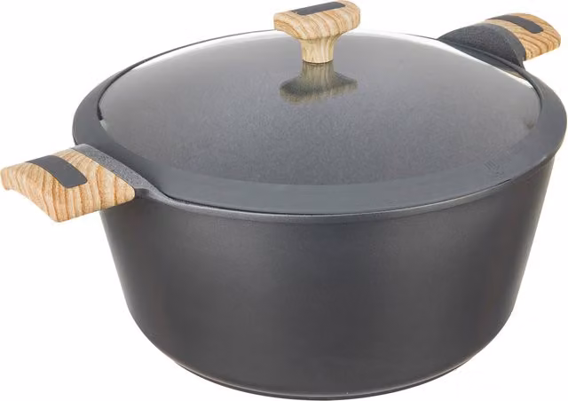 Casseruola Kasanova Evolution con coperchio in alluminio e silicone, non stick, grigia, diametro 32 cm – 1