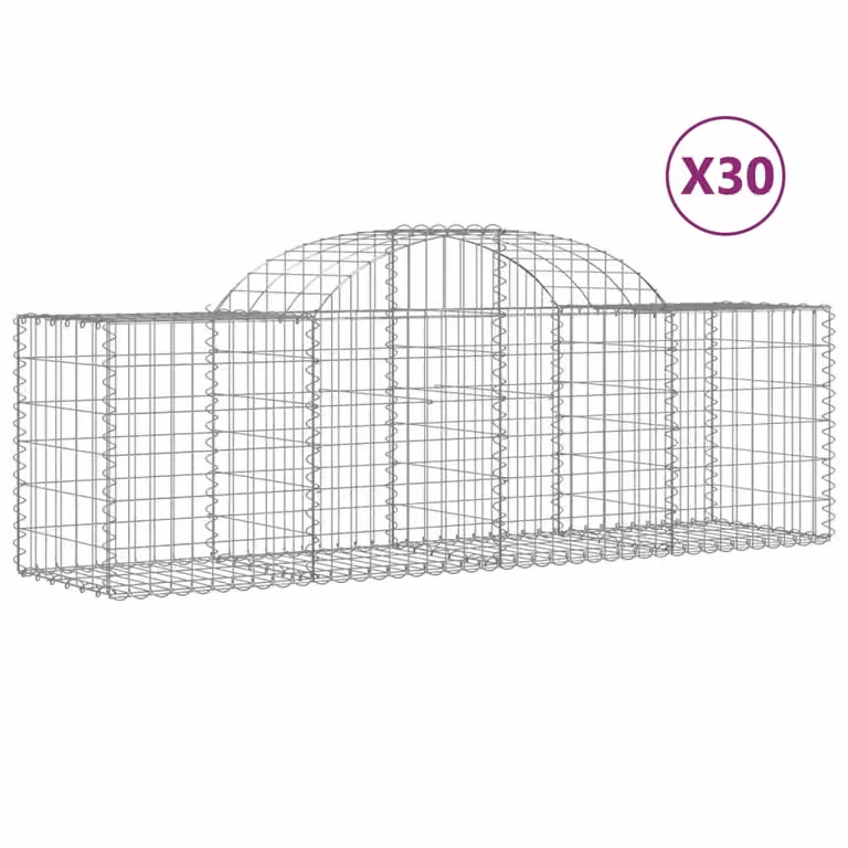 Cesti Gabbioni ad Arco 30 pz 200x50x60/80 cm Ferro Zincato