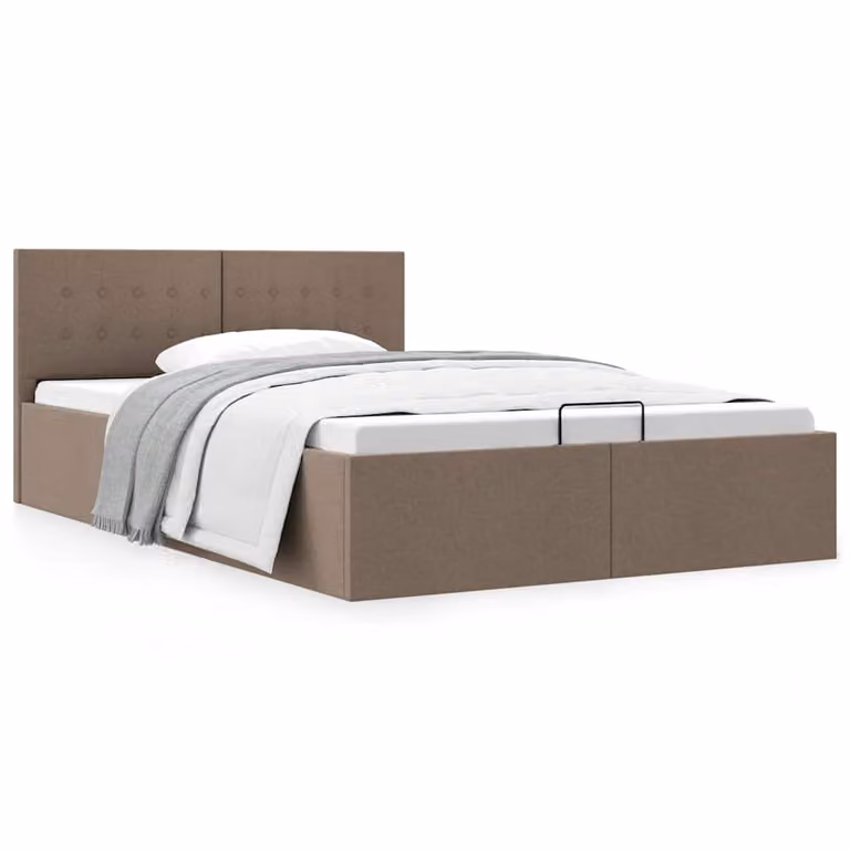 vidaXL Giroletto con Contenitore Moderno in Tessuto Grigio L/P/H: 120 x 200 cm