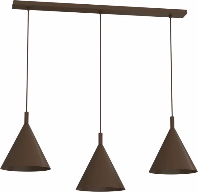 Lampada sospesa moderna Vins Luminex in metallo marrone con 3xGU10 dimmabile