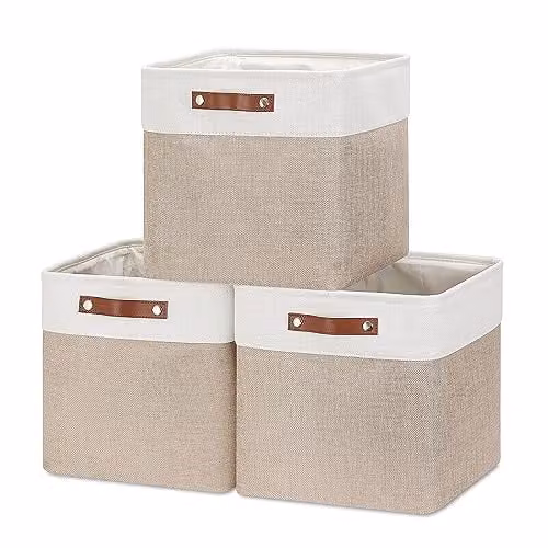 Mangata Set di 3 Cesto portaoggetti 30x30x30cm per Camera da Letto, Stanza dei Mestieri, Scuola Materna
