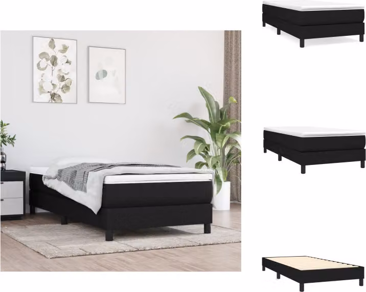 vidaXL Letto a molle insacchettate nero 90x200 cm tessuto - Letti e strutture letto