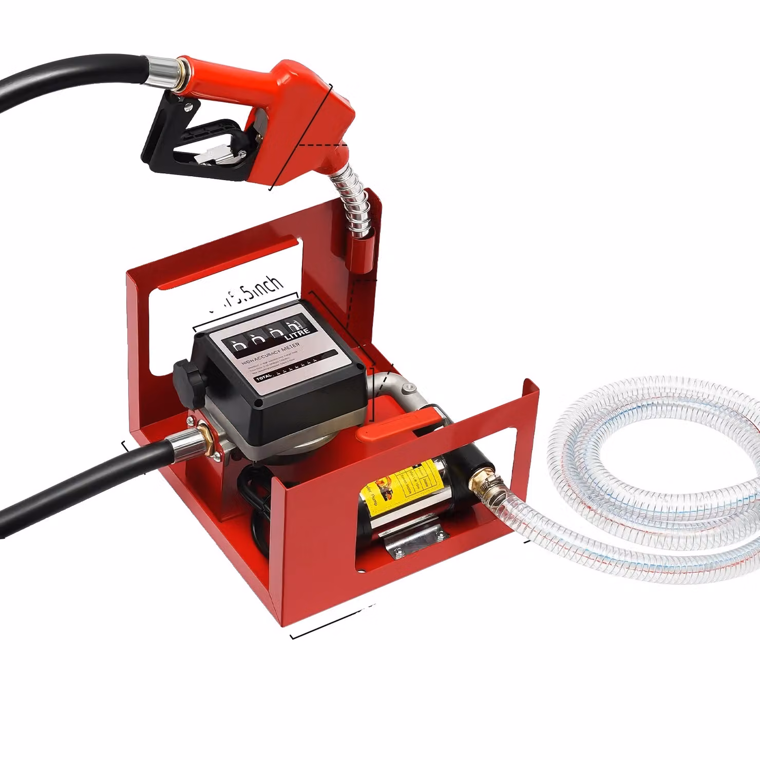 Pompa carburante diesel, potenza 175 W, portata 50 litri/minuto, colore rosso