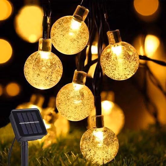 Illuminazione solare con 50 LED, 8 m, impermeabile, per giardino e terrazza