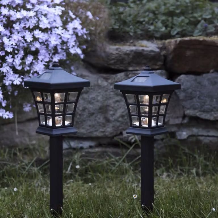 Luci solari a LED, set di 2, colore: nero