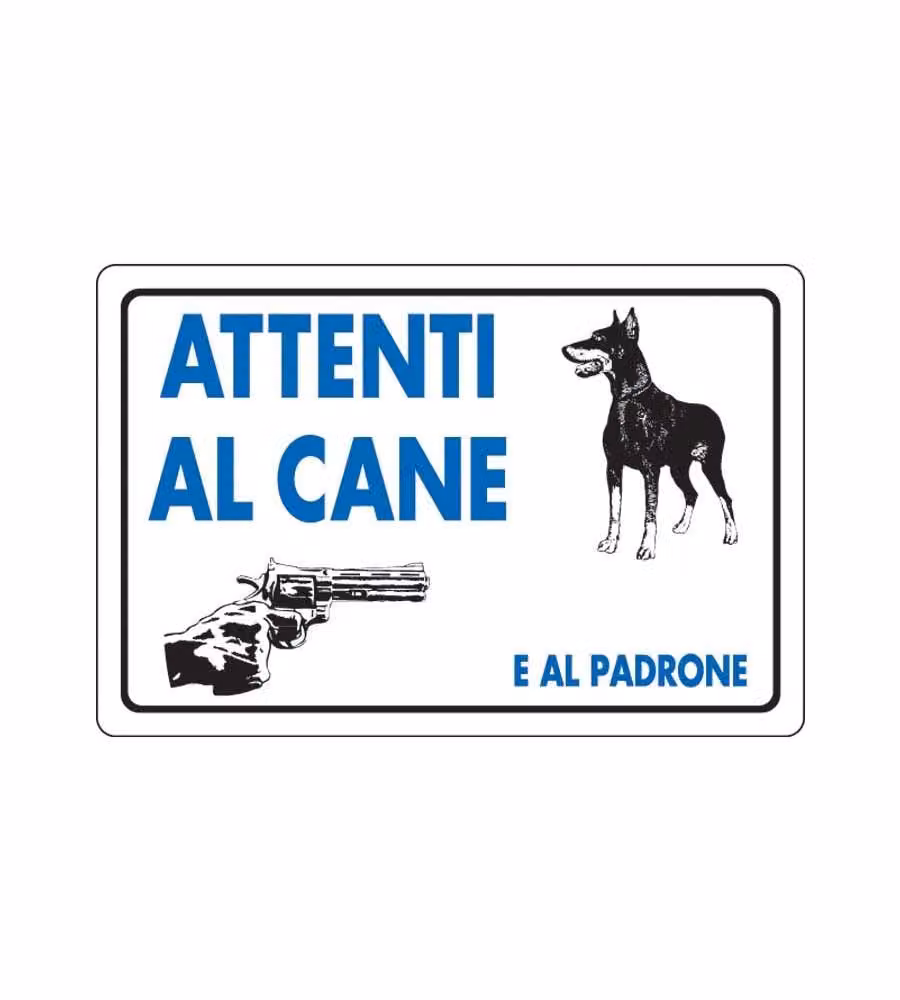 Cartello Attenti al Cane 30 x 20 cm