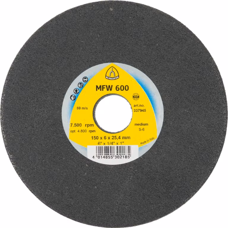 Dischi compatti MFW 600, 125 x 6 x 22 mm carburo di silicio ruvido, 342218