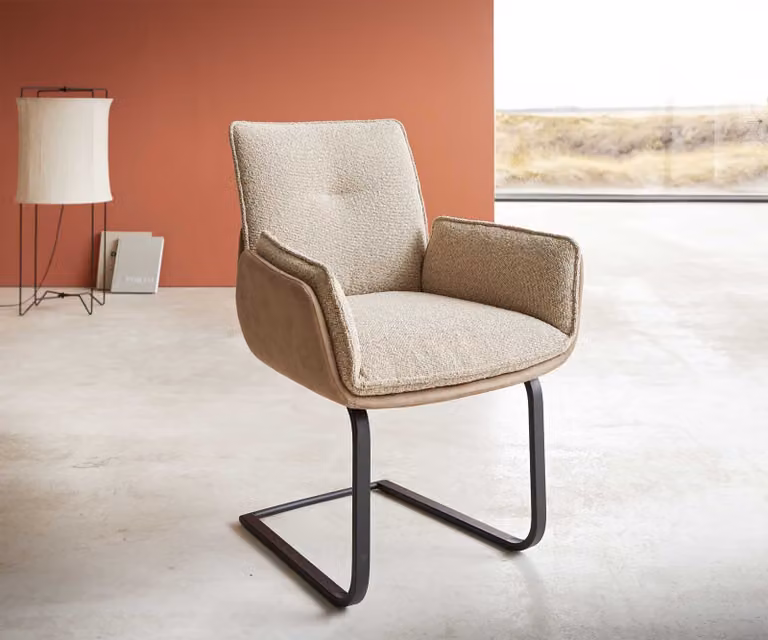 DELIFE, sedia girevole Nela-Flex, mix di materiali, colore: marrone, sedia girevole, design piatto, colore: nero