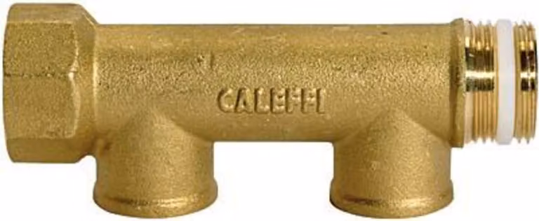 Collettore, 2 usciteOttone, ingresso 2x3/4" uscita 2xG1/2" IG RIEGLER