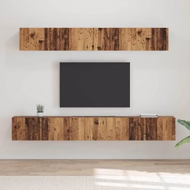 Set mobile TV 5 pz-Set di 5 Credenza per TV Legno vecchio Legno multistrato 403700