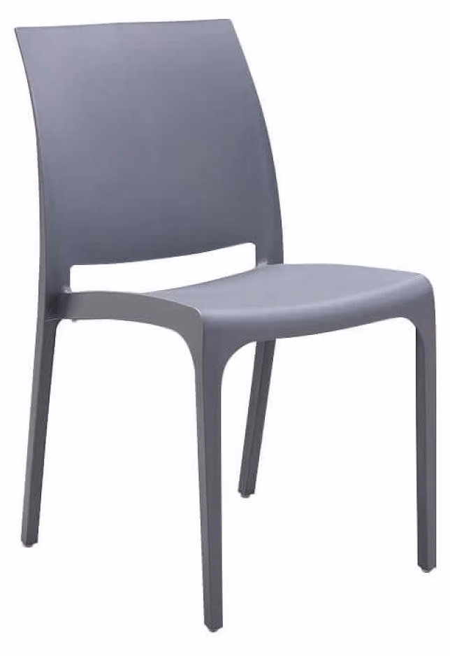 Sedia da Giardino Volga 46x54x80 h cm in Polipropilene Grigio chiaro